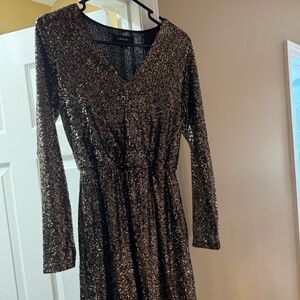 Karen Kane Black & Gold Sequin Dress